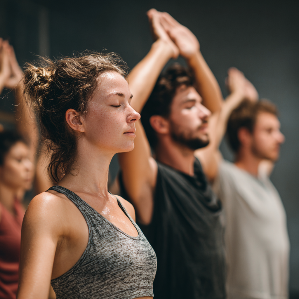 Българска жена от средна възраст демонстрира йога поза за подобряване на гъвкавостта на ставите